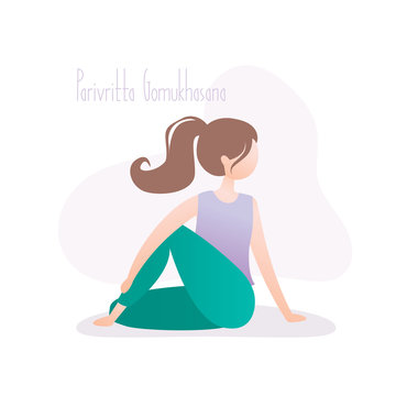 Girl sitting in yoga pose,asana in hatha yoga,