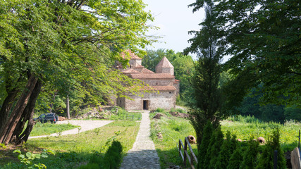 Fototapeta premium Telavi, Georgia - Jul 11 2018: Dzveli Shuamta Monastery. a famous Historic site in Telavi, Kakheti, Georgia.