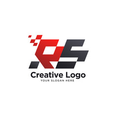 tech logo designs concept, pixel logo template