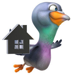 Fun pigeon - 3D Illustration