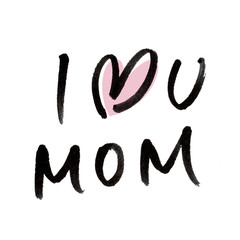 hand write happy mothers day calligraphy on white