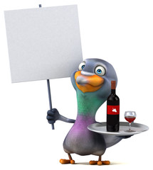 Fun pigeon - 3D Illustration