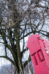 A stone mark in the nature