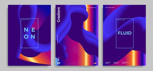 Trendy design templates with 3d flow shapes