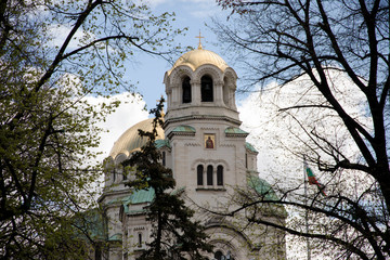 Church Aleksander Nevski, Sofia Bulgaria. Aleksandar, nevsky. - obrazy, fototapety, plakaty