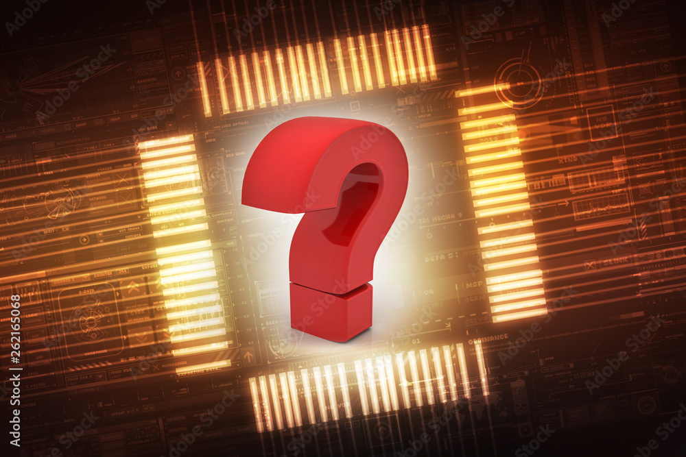 Poster 3d rendering question mark