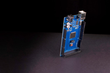 Mega DIY board isolated on black background close up