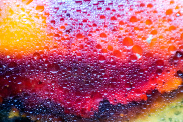 blurred red orange yellow of dark and shadow of oil surface texture