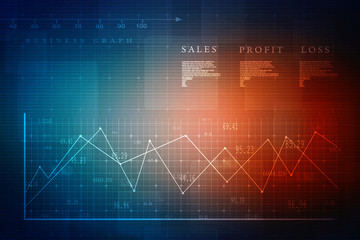 2d rendering Stock market online business concept. business Graph 