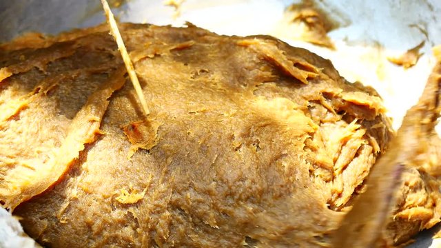 Food video Preserved Durian is adding value to durian The production of durian is a method of preservation of durian, an important durian production located in the eastern and southern of thailand.