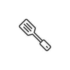 Kitchen spatula line icon. linear style sign for mobile concept and web design. Cooking spoon, food turner outline vector icon. Symbol, logo illustration. Pixel perfect vector graphics