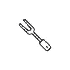 BBQ fork line icon. linear style sign for mobile concept and web design. Carving fork outline vector icon. Barbecue symbol, logo illustration. Pixel perfect vector graphics