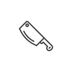 Chopping butcher line icon. Meat knife linear style sign for mobile concept and web design. Kitchen cleaver outline vector icon. Symbol, logo illustration. Pixel perfect vector graphics