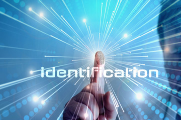 Ein Mann, Fingerabdruck und Identifizierung