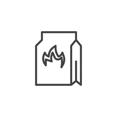 Charcoal bag line icon. linear style sign for mobile concept and web design. Barbecue coal bag outline vector icon. Symbol, logo illustration. Pixel perfect vector graphics