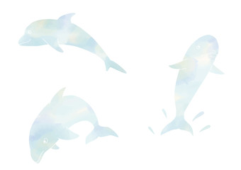 イルカ　水彩風