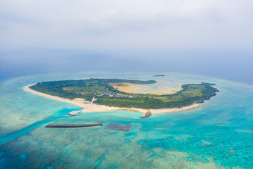Fototapeta na wymiar Minnajima island pacific ocean water blue