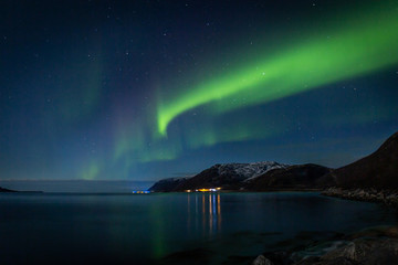 Fototapeta na wymiar fantastische Lady Aurora in Norwegen 