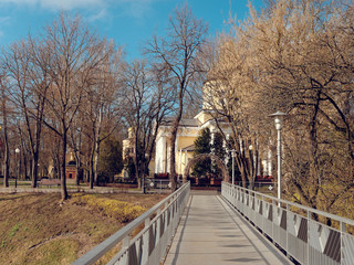 Obraz premium GOMEL, BELARUS - APRIL 14, 2019: Peter and Paul Cathedral in spring.