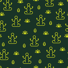 seamless pattern with yoga simbol