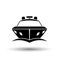 Motor yacht icon front view