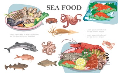 Flat Seafood Composition