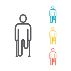 Amputee line icon. Disabled sign. Vector illustration.