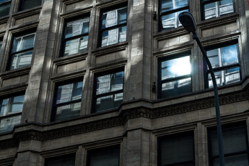 Fototapeta na wymiar Historic Building Sunny Windows