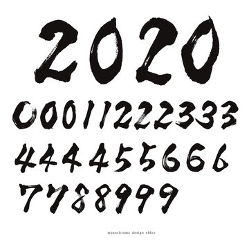 筆文字　数字　syodo number