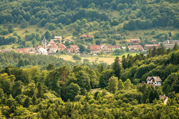 Fototapeta na wymiar aerial view from Haut-Koenigsbourg in France
