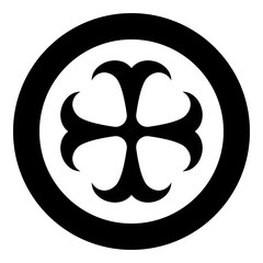 Cross monogram dokonstantinovsky Symbol of the Apostle anchor Hope sign Religious cross icon in circle round black color vector illustration flat style image