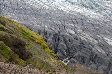  Svinafellsjokull glacier, part of Vatnajokull glacier. Skaftafel National Park on Iceland