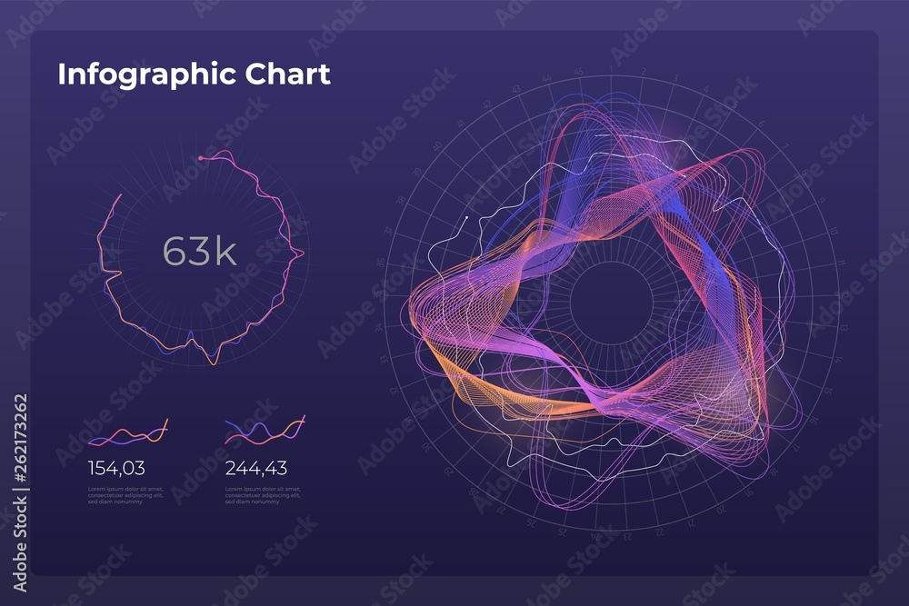 Poster dashboard infographic template with big data visualization. pie charts, workflow, web design, ui ele
