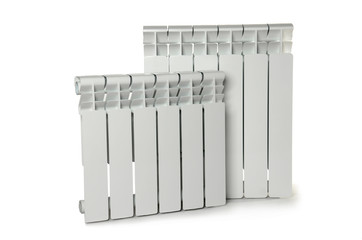 Heating white radiator isolated on white background
