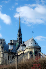 Roof and Spire of Notre Dame in Paris