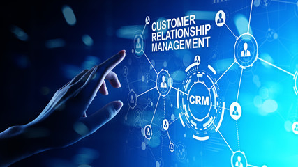 stratégie marketing digital CRM - Customer relationship management automation system software. Business and technology concept.