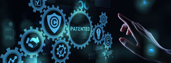 Patented Patent Copyright Law Business technology concept. - obrazy, fototapety, plakaty
