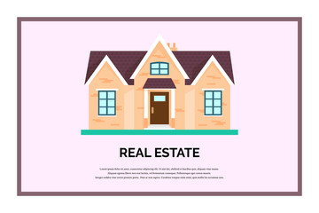 Real estate agency promo flat banner template