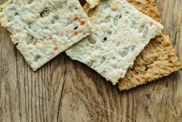 crackers with carrot and seeds