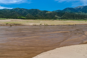 Dune Field in June in Great Sand Dunes National Park in Colorado, United States