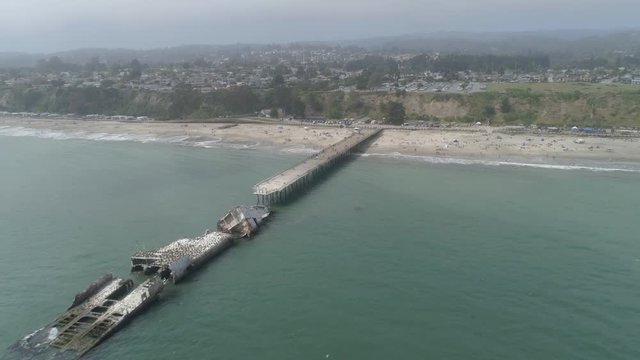AERIAL - Sunken Ship of the Pier