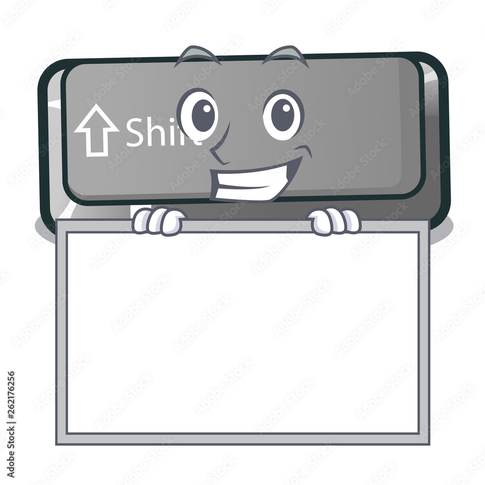 Fototapete grinning with board button shift isolated with the character