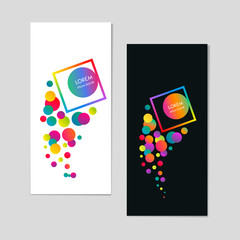 Vertical banner with a gradient color circles. Minimalist design. Vector illustration.