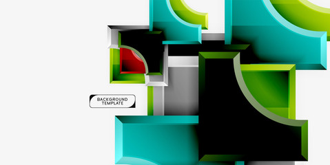 Fototapeta premium Geometrical 3d shapes background