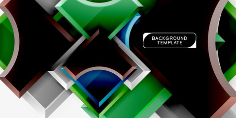 Obraz premium Geometrical 3d shapes background