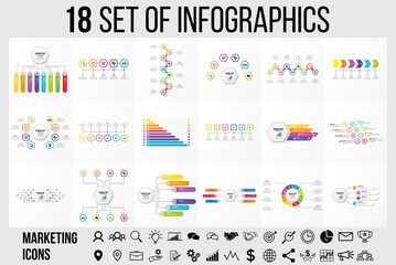 Vector Infographics Elements Template Design . Business Data Visualization Timeline with Marketing Icons most useful can be used for presentation, diagrams, annual reports, workflow layout