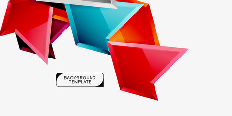 Minimal geometrical triangles with 3d effect abstract background template