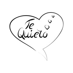 Te quiero - Love You on Spanish - lettering