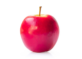 Fresh red apple isolated on white background.