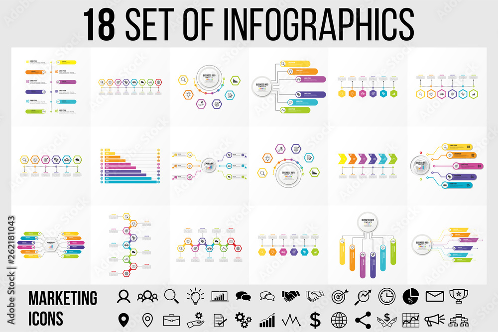 Poster vector infographics elements template design . business data visualization timeline with marketing i